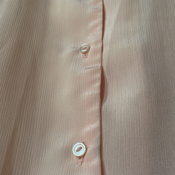 Vintage pink button down long sleeve blouse by Langtry - Picture 3 of 7
